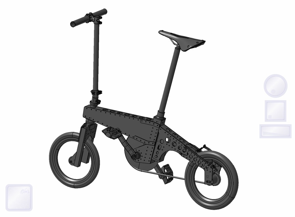 Avibike — 3D CAD model of the folding bicycle frame